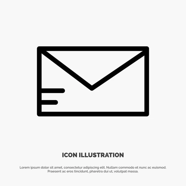 Mail, Email, School Line Icon Vector — Stock Vector
