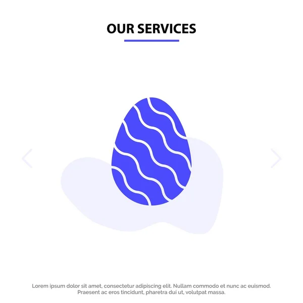 Onze diensten ei, Pasen, natuur, Spring Solid glyph icon Web ca — Stockvector