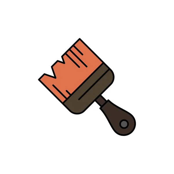 Brush, Building, Construction, Paint  Flat Color Icon. Vector ic — Stock Vector