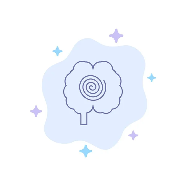 Cerebro Cabeza Hipnosis Psicología Blue Icon Abstract Cloud Background — Vector de stock