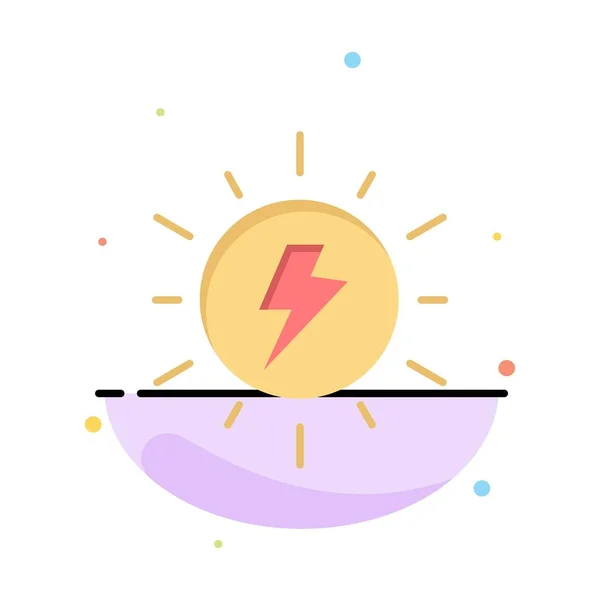 Energii,, Solar, słońce, opłata abstrakcyjny płaski kolor ikona szablon — Wektor stockowy
