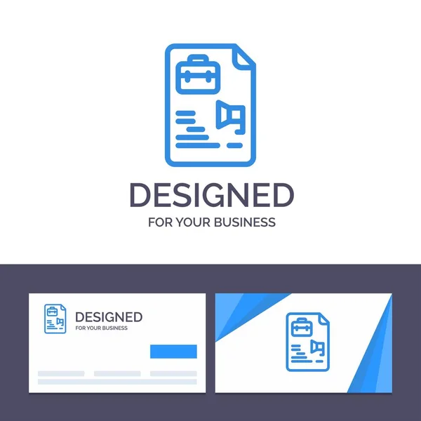 Szablon Creative Business Card i logo plik, dokument, zadanie, ba — Wektor stockowy