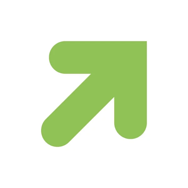 Pil, upp, höger flat färg ikon. Vektor ikon banner mall — Stock vektor