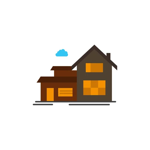 Casa, Casa, Edificio, Apartamento Icono de Color Plano. Icono del vector b — Archivo Imágenes Vectoriales