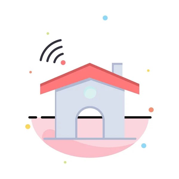 Wifi, service, signal, haus abstrakte flache farbige symbolvorlage — Stockvektor