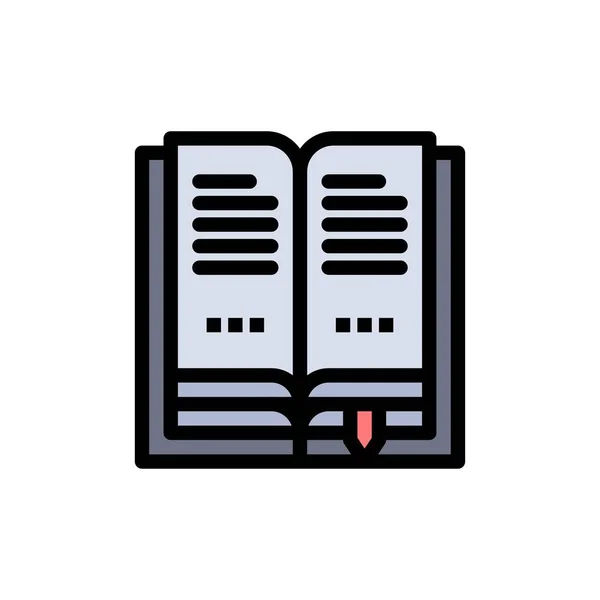 Livre, Éducation, Open Flat Color Icon. Bannière d'icône vectorielle Templ — Image vectorielle