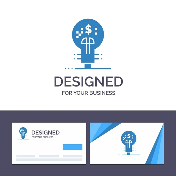Tarjeta de visita creativa y plantilla de logotipo Innovación, Finanzas, Fi — Vector de stock