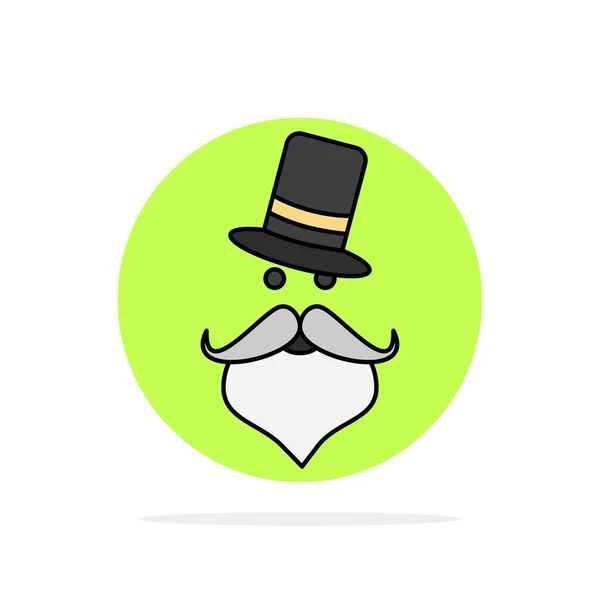 Bigote, Hipster, movember, Santa Claus, Sombrero Icono de Color Plano — Vector de stock