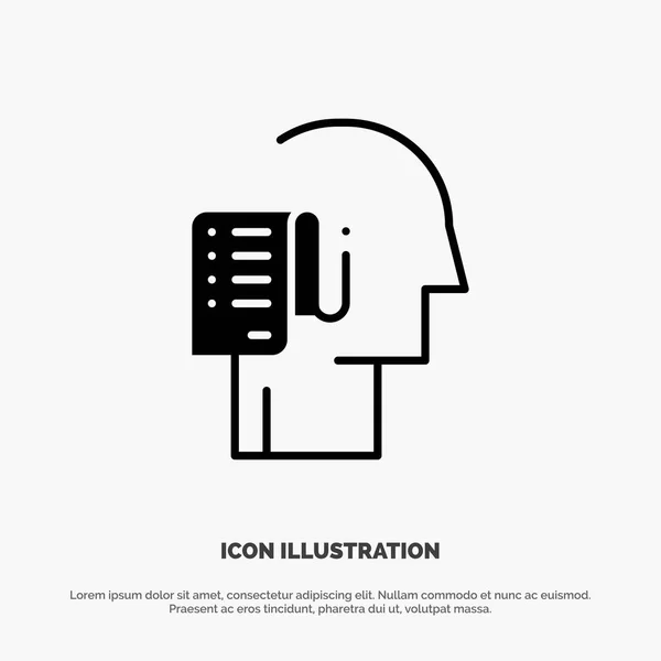 Mensch, Liste, Person, Zeitplan, Aufgaben fester Glyphen-Icon-Vektor — Stockvektor