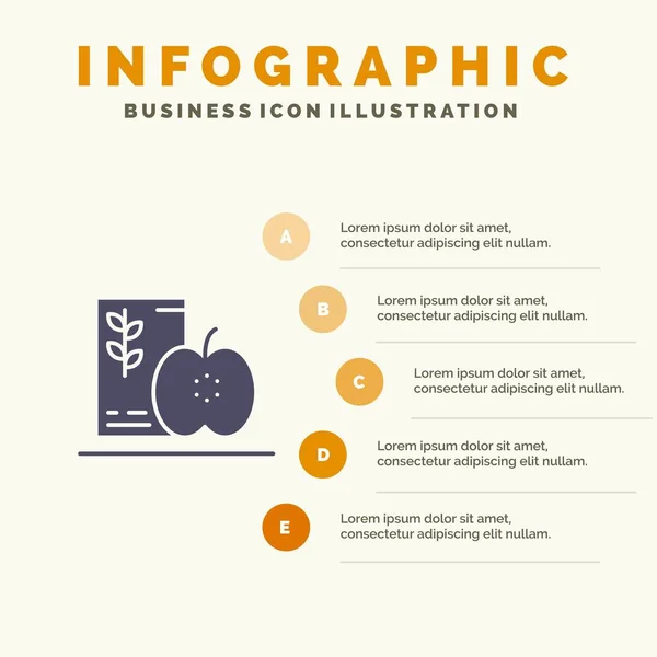 Breakfast, Diet, Food, Fruits, Healthy Solid Icon Infographics 5