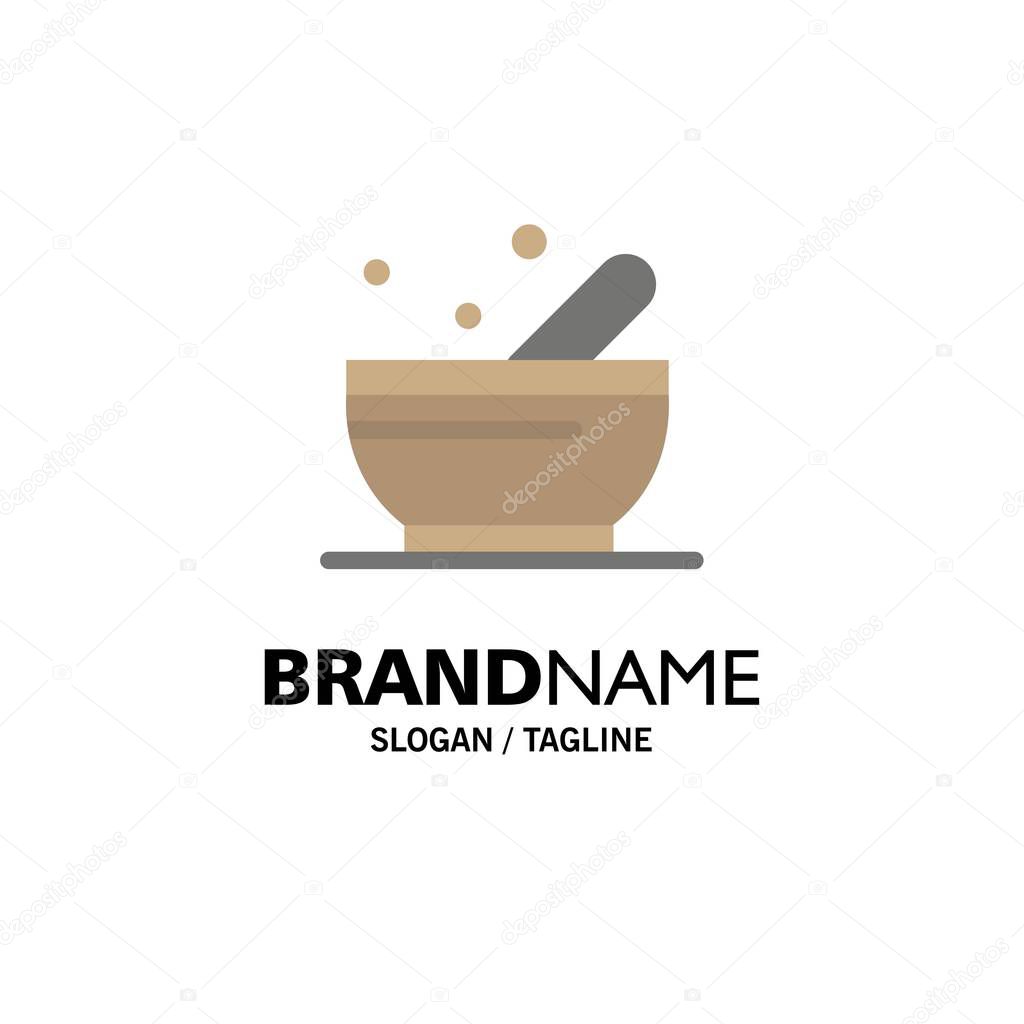 Bowl, Soup, Science Business Logo Template. Flat Color