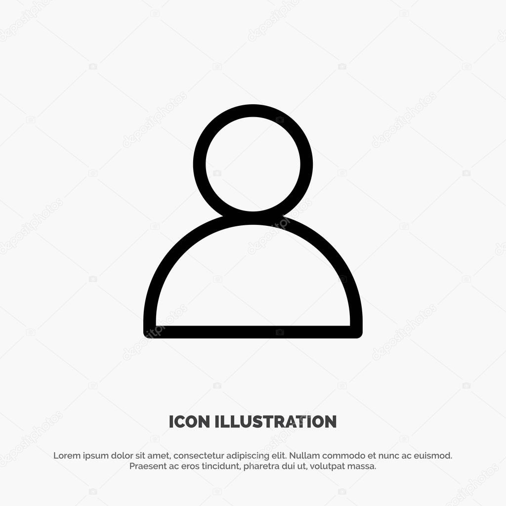 Contacts, Mane, Twitter Line Icon Vector