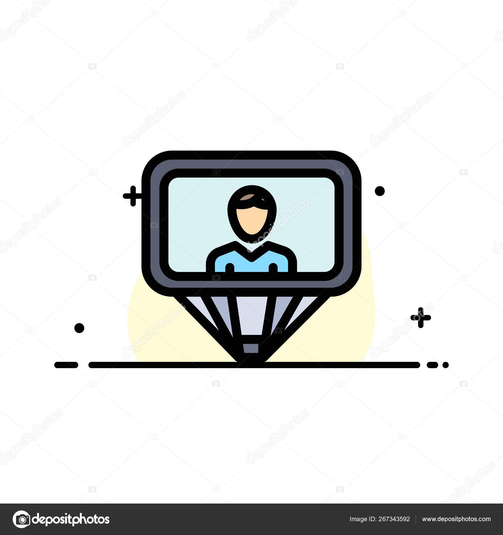 User Profile Id Login Business Flat Line Filled Icon Vector