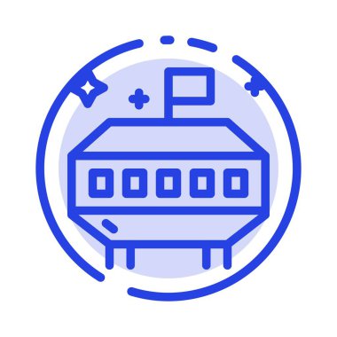 Astronomi, Uzay, Ufo Mavi Noktalı Çizgi Simgesi