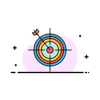 Odak, Yönetim Kurulu, Dart, Ok, Hedef İş Düz Hat Dolu Ico