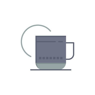 Çay, Sıcak, Otel, Servis Düz Renk Simgesi. Vektör simgesi afiş Te