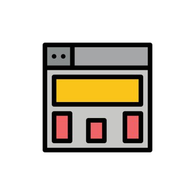 Grafik tasarımı, düzen düz renk simgesi. Vektör simgesi afiş Tem