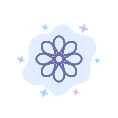 Çiçek, Dekorasyon, Paskalya, Çiçek, Soyut Bitki Mavi Simge 