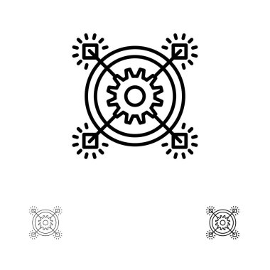 Pazarlama, İş, Fikir, Uygun, Dişli Kalın ve ince siyah l