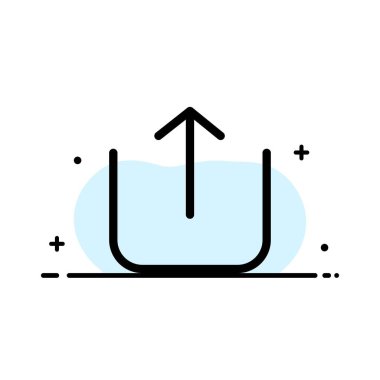 Instagram, Yukarı, İş Düz Satırı Yükle Simge Vektör Yasağı Dolduruldu