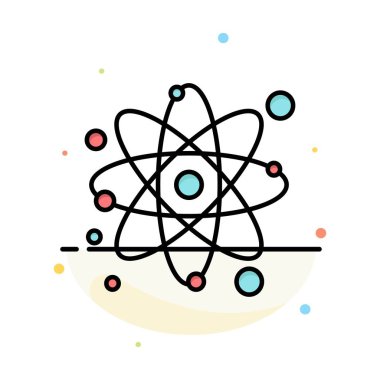 Atom, Parçacık, Molekül, Fizik Soyut Düz Renk Simgesi Templ