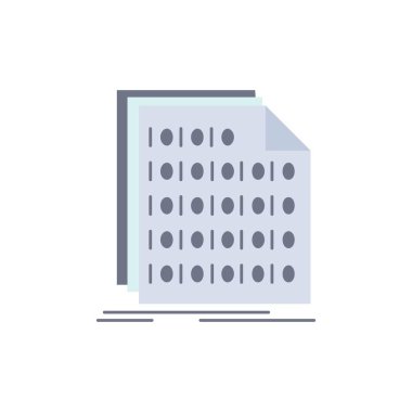 İkili, kod, kodlama, veri, belge Düz Renk Simgesi Vektör