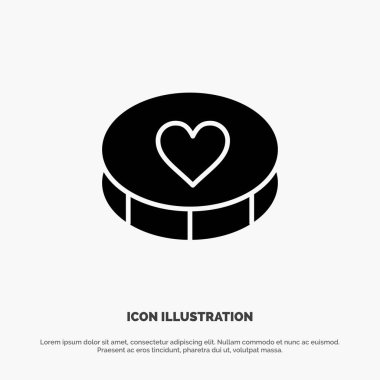 Favori, kalp, aşk, katı glif Icon vektörünü seviyor
