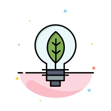 Doğa, Of, Güç, Ampul Soyut Düz Renk Simgesi Şablon