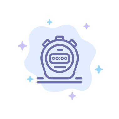 Zamanlayıcı, Kronometre, İzle, Soyut Bulut Arka Planda Mavi Simge