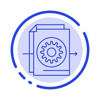 Belge, Dosya, Dişli, Ayarlar Mavi Noktalı Çizgi Simgesi