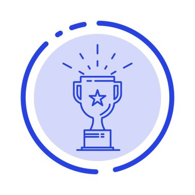Kupa, Madalya, Ödül, Kupa Mavi Noktalı Çizgi Simgesi
