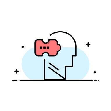 Mantık, Zihin, Problem, İş Logo Şablonu Çözme. Düz Renk