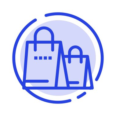 Çanta, Çanta, Alışveriş, Alışveriş Mavi Noktalı Hat Hattı Simgesi