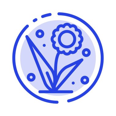 Flora, Çiçek, Çiçek, Doğa, Bahar Mavi Noktalı Çizgi Simgesi