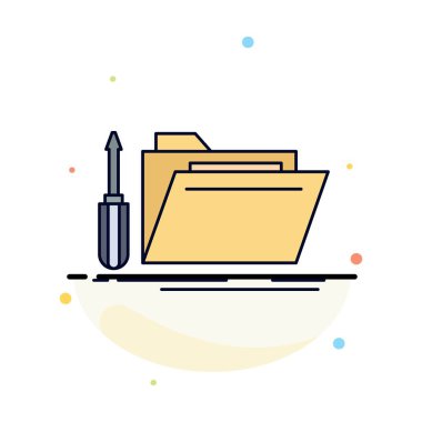 klasör, araç, onarım, kaynak, servis Düz Renk Simgesi Vektör