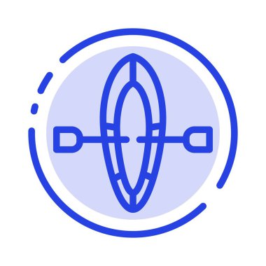 Tekne, Yaz, Plaj Mavi Noktalı Çizgi Hattı Simgesi