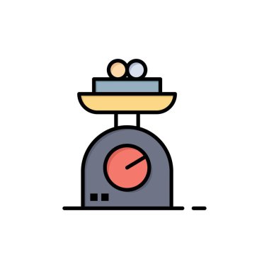 Makine, Ölçek, Tartım, Ağırlık Düz Renk Simgesi. Vektör simgesi b