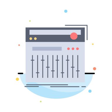 Kontrol, denetleyici, Midi, stüdyo, ses düz renk simge vektör