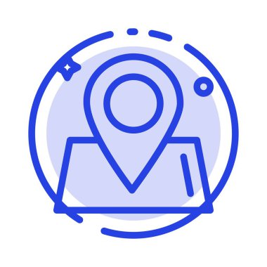 Konum, Harita, Yol, Dünya Mavi Noktalı Çizgi Simgesi