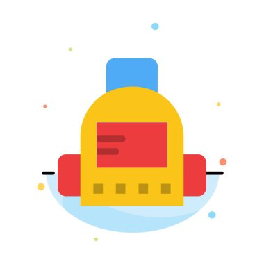 Çanta, Okul, Eğitim Soyut Düz Renk Simgesi Şablonu