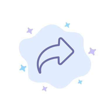 Ok, Yön, Sağ, İleri Mavi Simge Soyut Bulut Bac