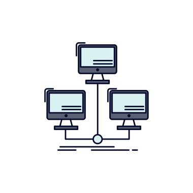 veritabanı, dağıtılmış, bağlantı, ağ, bilgisayar Düz Renk 