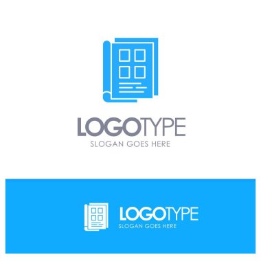 Kitap, Gazete, Kağıt, Defter, Telefon Defteri Mavi Katı Logo ile