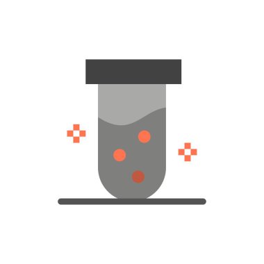 Tüp, Laboratuvar, Test, Biyokimya Düz Renk Simgesi. Vektör simgesi bann