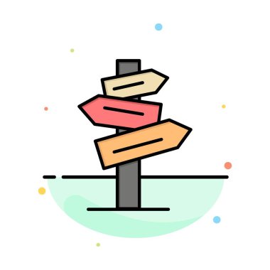 Yön, Otel, Motel, Oda Soyut Düz Renk Simgesi Şablonu