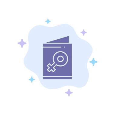 Kart, Kadın, Sembol, Soyut Bulut Backgro Mavi Simge Davet