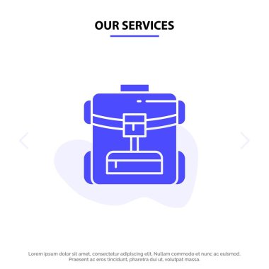 Bizim Hizmet Çantası, Sırt çantası, Servis, Otel Solid Glyph Icon Web 