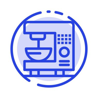Kahve, Elektrik, Ev, Makine Mavi Noktalı Çizgi Simgesi