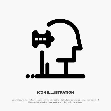 Psikiyatri, Psikoloji, Çözüm, Çözümler katı Glyph Icon vec