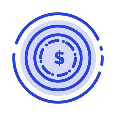 Amerikan, Dolar, Para Mavi Noktalı Çizgi Hattı Simgesi